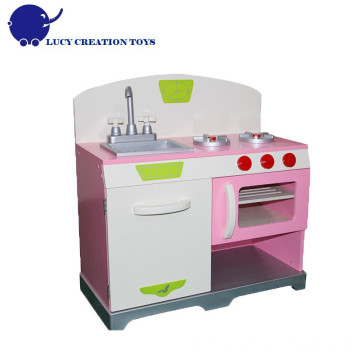 Play Wooden Kitchen Modern Stove Unit Toy